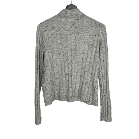 Madewell Grey Donegal Evercrest Long Sleeve Turtleneck Wool Blend Top Large - Picture 2 of 8